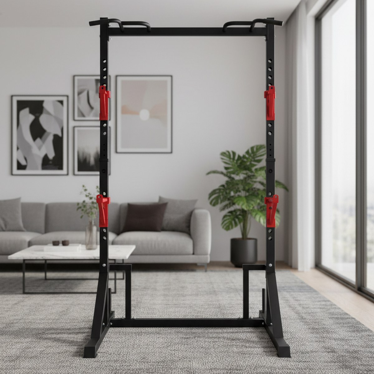 Home Gym Rack - Rack de musculation réglable avec barre