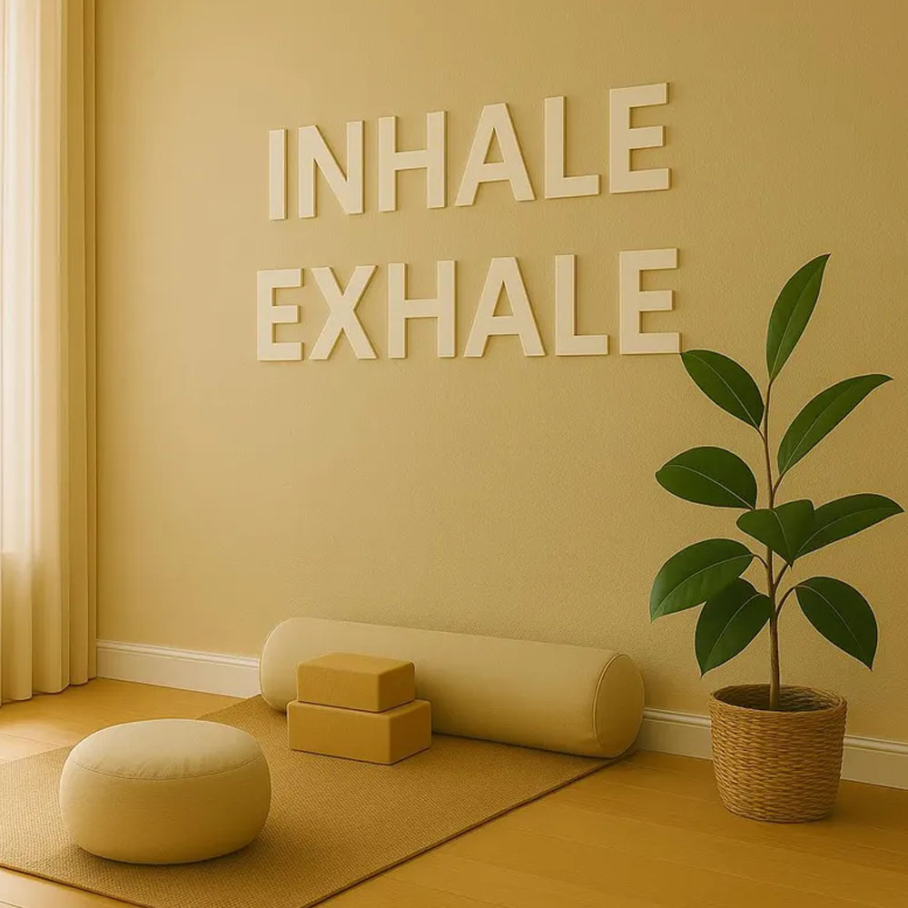 Home Gym Yoga Room - Panneau mural INHALE EXHALE, lettres murales