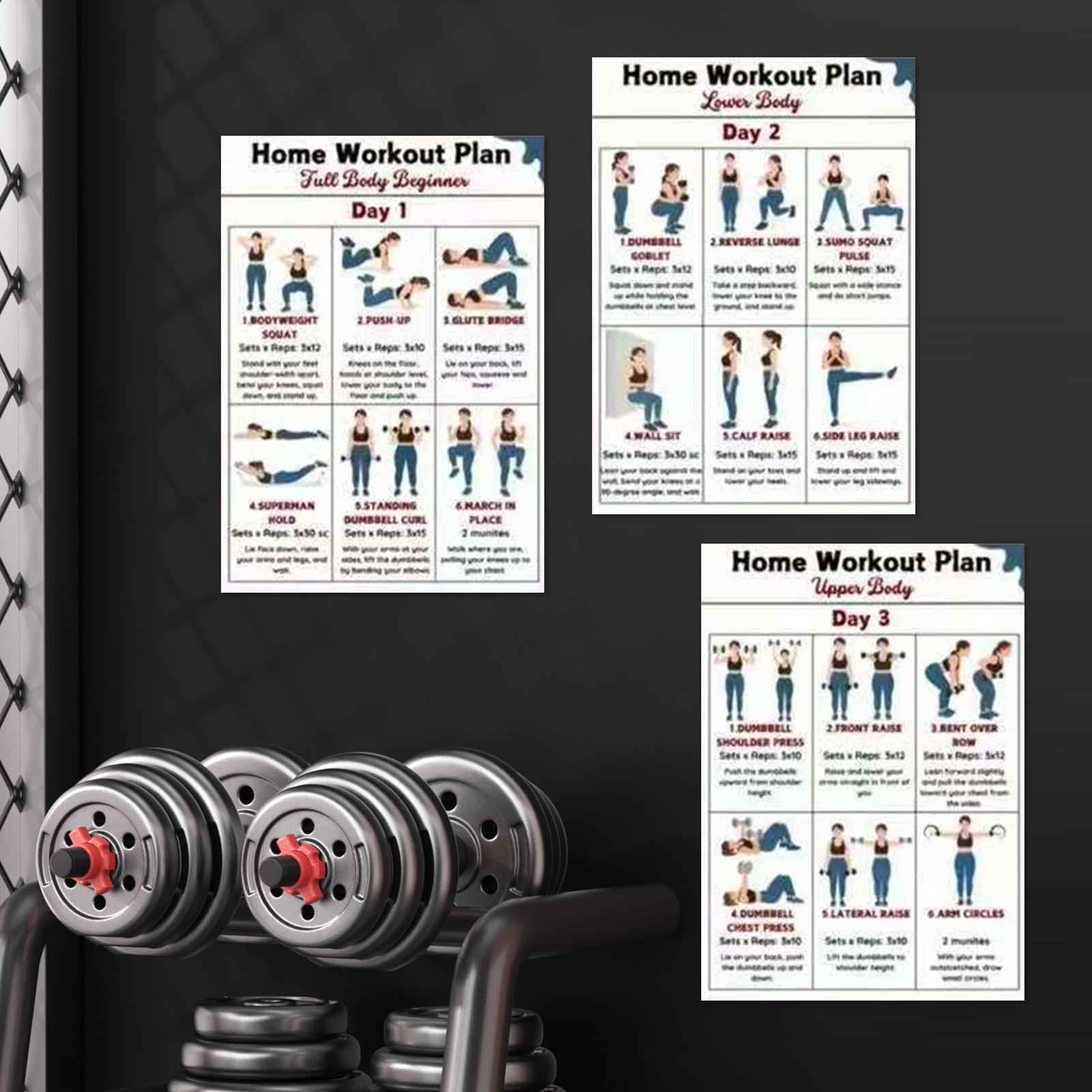 Home Gym Guide - Lot de 6 affiches d'exercices pour