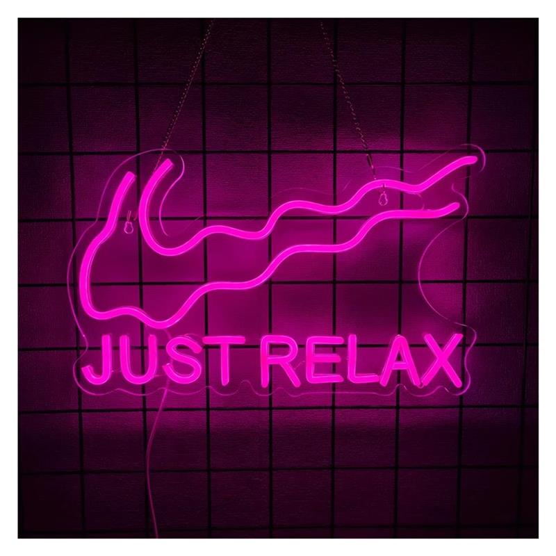 Home Gym Yoga Room - Enseigne lumineuse néon « Just Relax