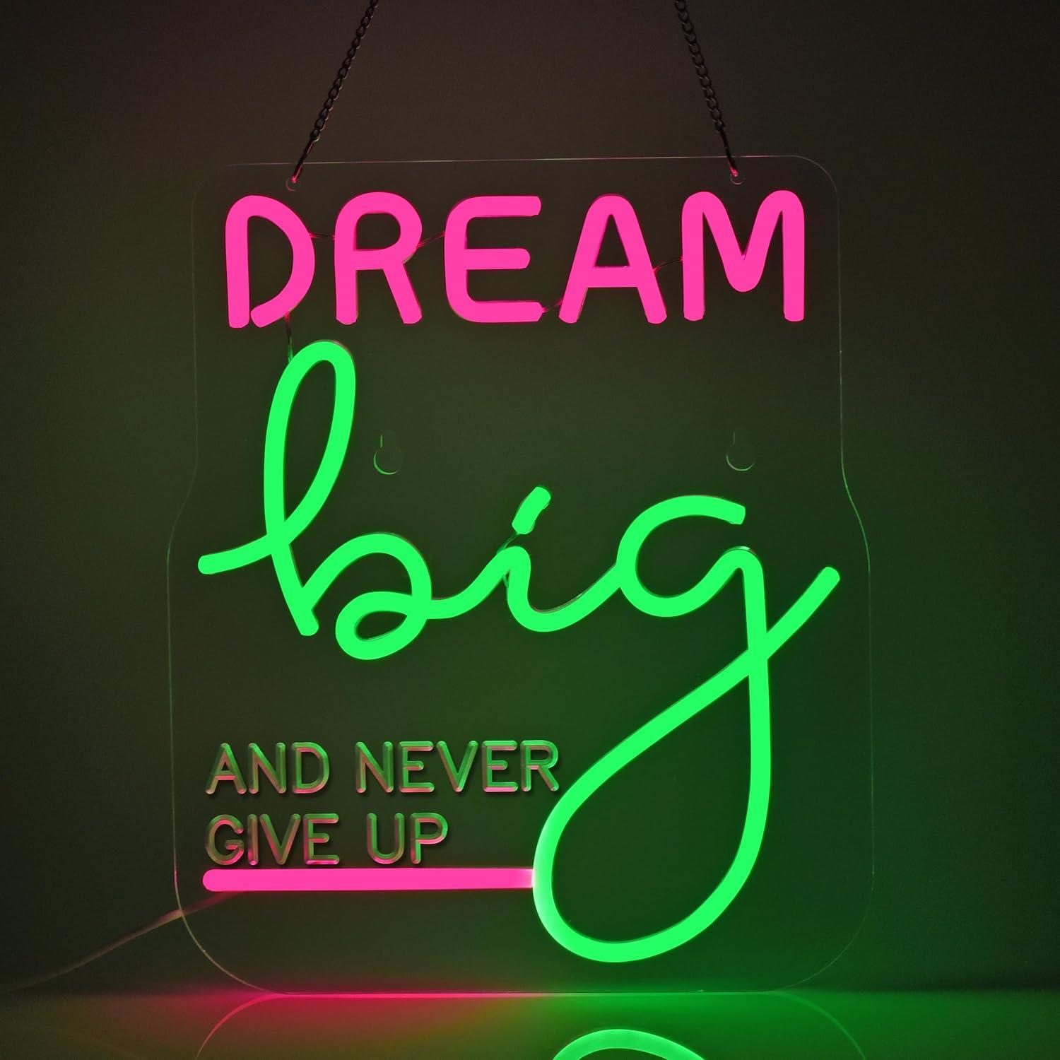 Home Gym Neon Sign - Enseigne néon « Dream Big »