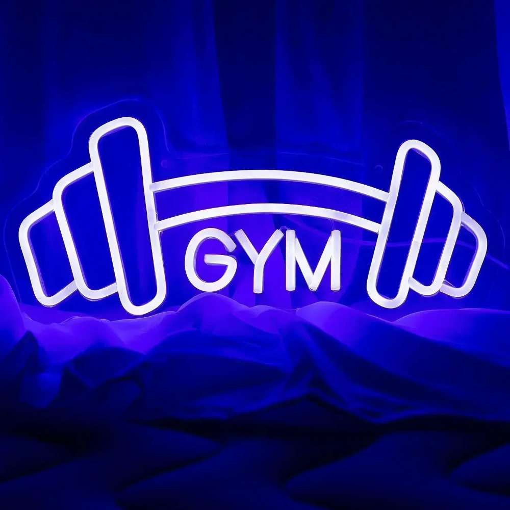 Home Gym Neon Sign - Enseigne au néon en forme d'haltère