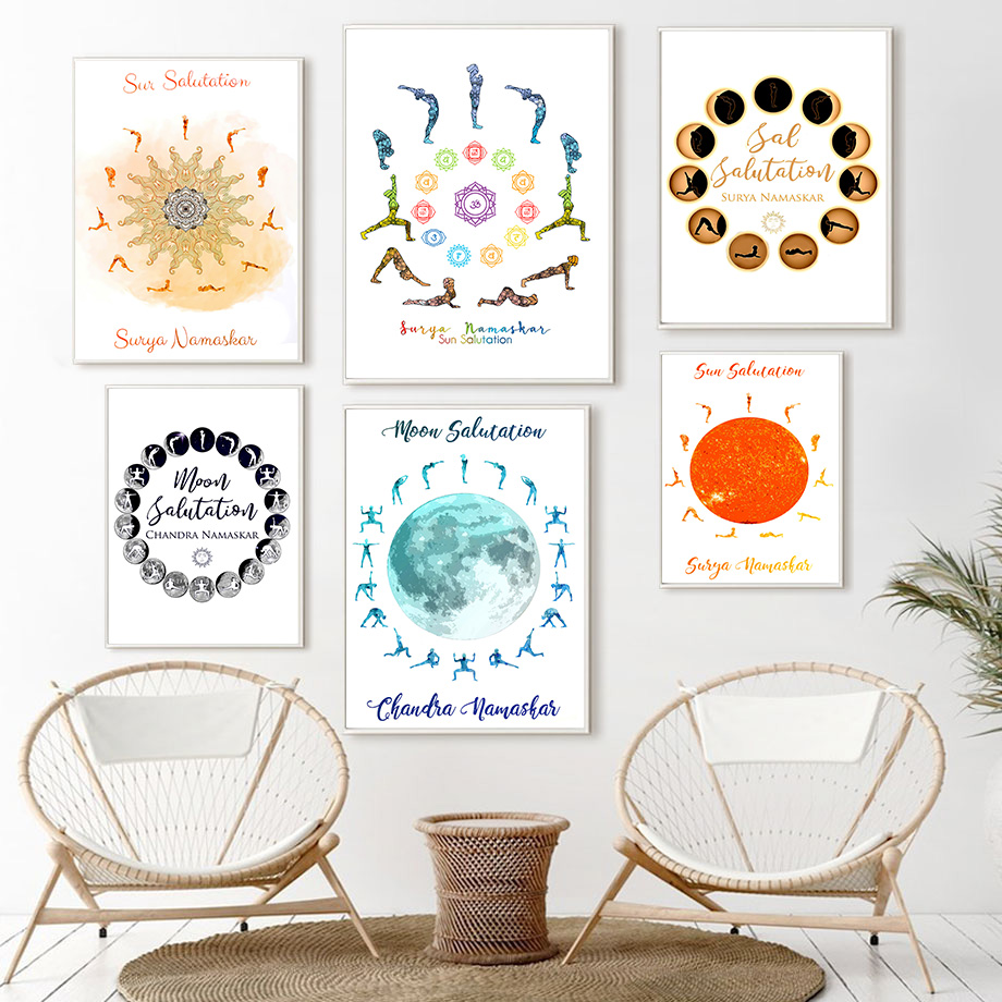 Home Gym Yoga Room - Peinture sur toile murale avec pose