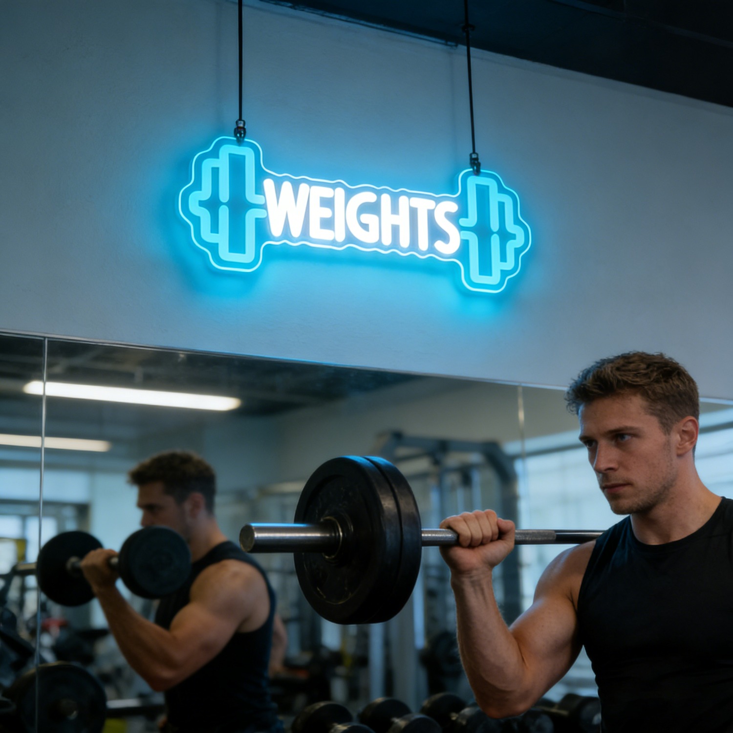 Panneau néon LED Haltères, Lam - Home Gym Neon Sign avis et prix
