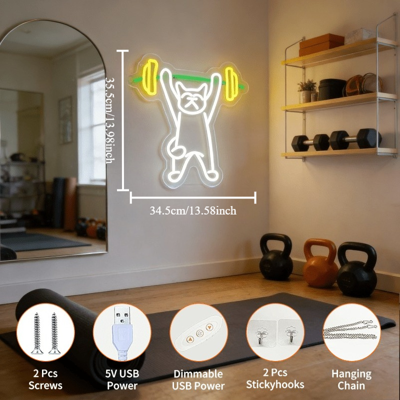 Enseigne néon LED 'Chat qui so - Home Gym Neon Sign avis et prix
