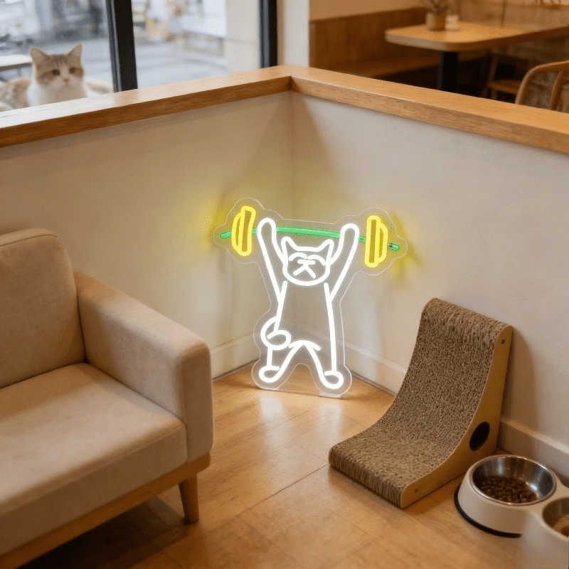 Enseigne néon LED 'Chat qui so - Home Gym Neon Sign avis et prix