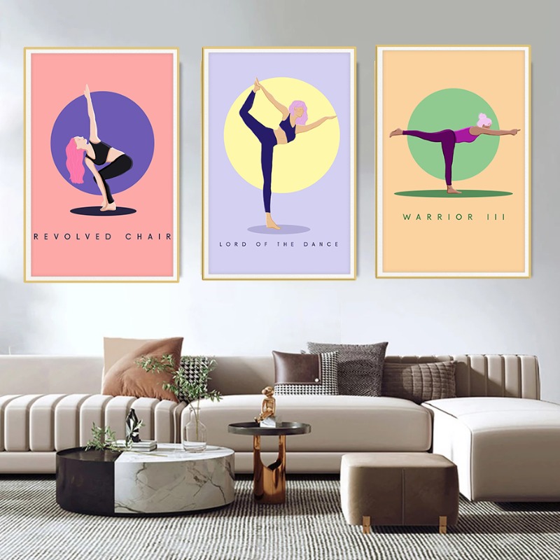 Affiche de pose de Yoga abstra - Home Gym Yoga Room avis et prix