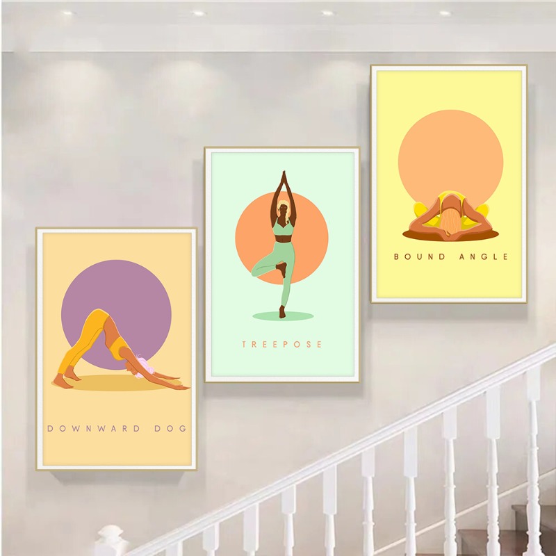 Affiche de pose de Yoga abstra - Home Gym Yoga Room avis et prix