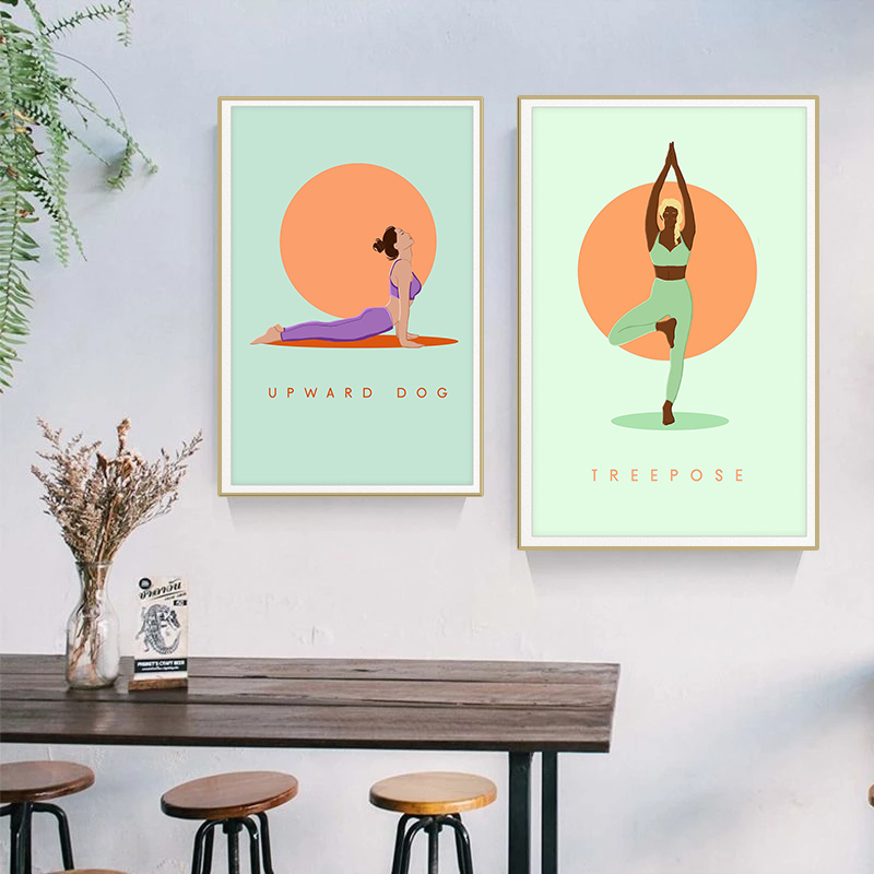 Affiche de pose de Yoga abstra - Home Gym Yoga Room avis et prix