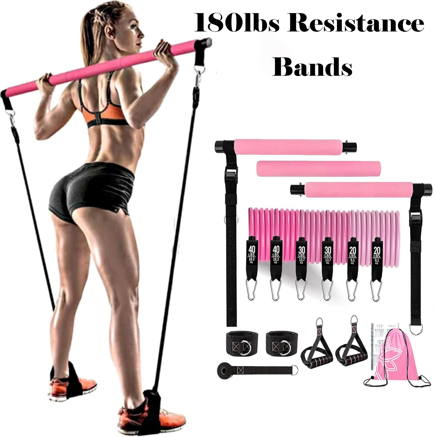 Bandes de résistance de 180 lb - Home Gym Full Setup avis et prix