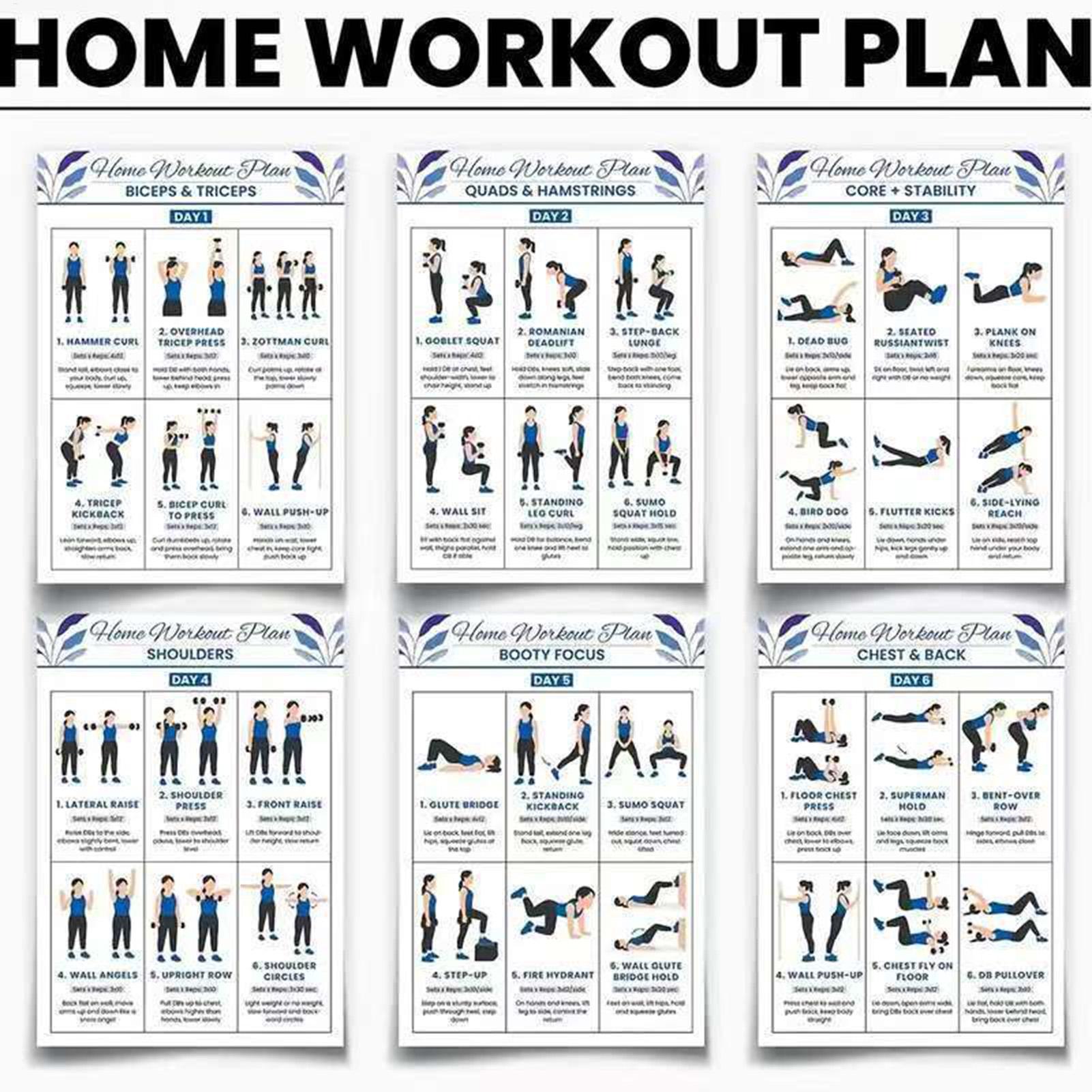 Affiche d'entraînement 6 pièce - Home Gym Guide avis et prix