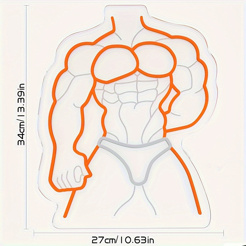 Muscle Man – panneau néon Oran - Home Gym Neon Sign avis et prix