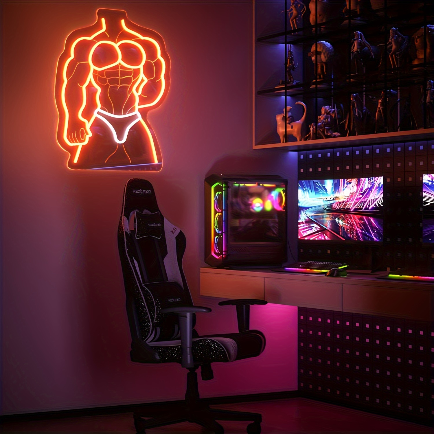 Muscle Man – panneau néon Oran - Home Gym Neon Sign avis et prix