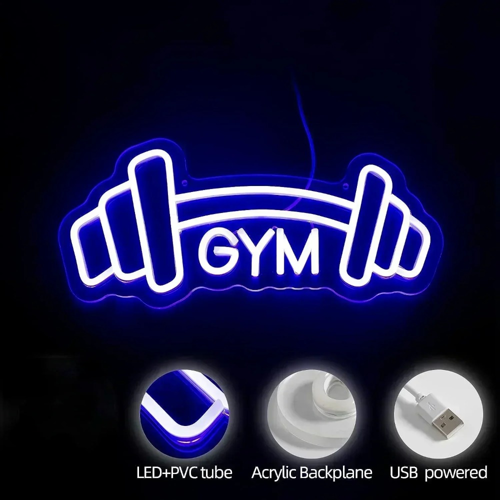 Enseigne au néon en forme d'ha - Home Gym Neon Sign avis et prix
