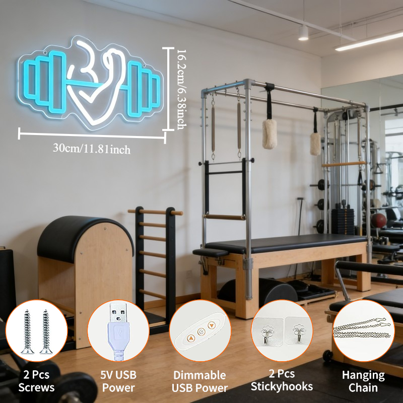 Enseigne néon LED Bicep Dumbbe - Home Gym Neon Sign avis et prix