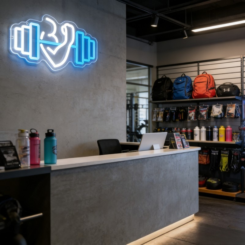 Enseigne néon LED Bicep Dumbbe - Home Gym Neon Sign avis et prix
