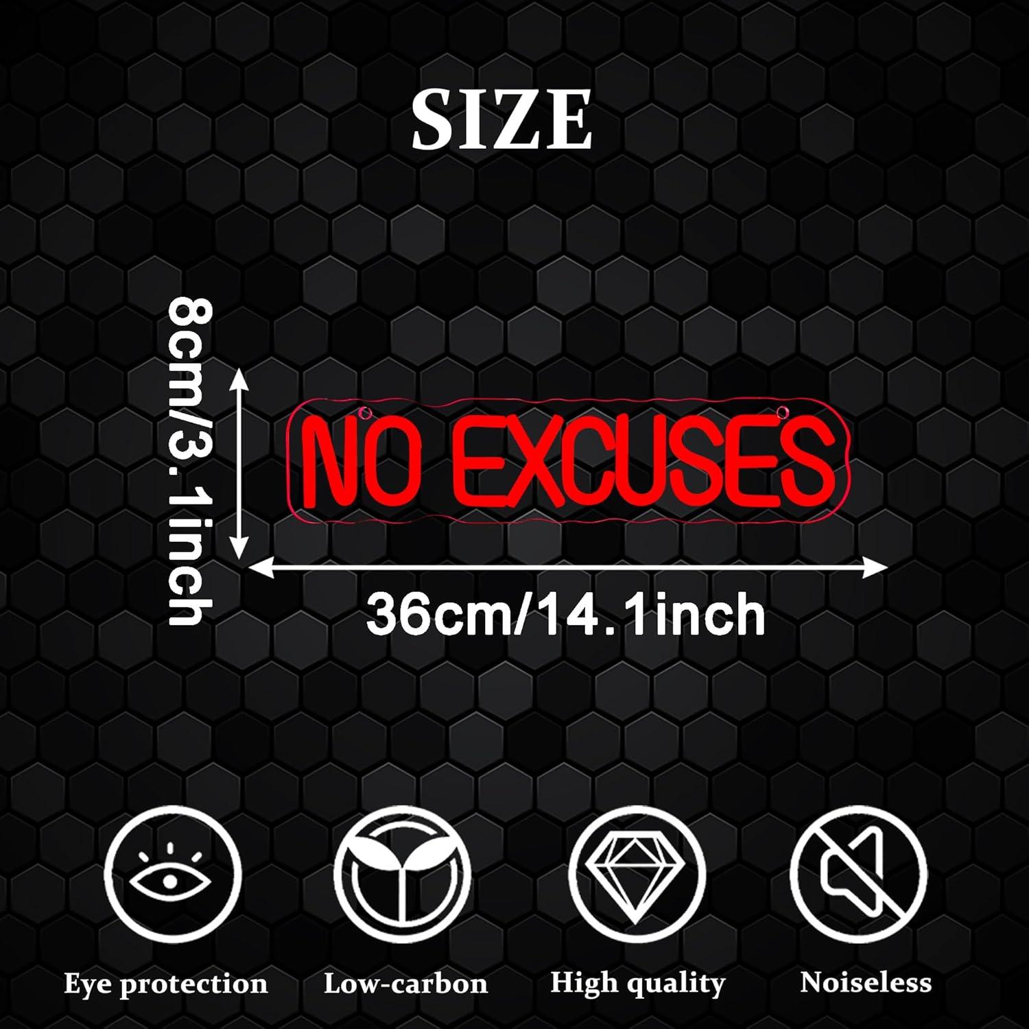 Enseigne néon « Pas d'excuses  - Home Gym Neon Sign avis et prix