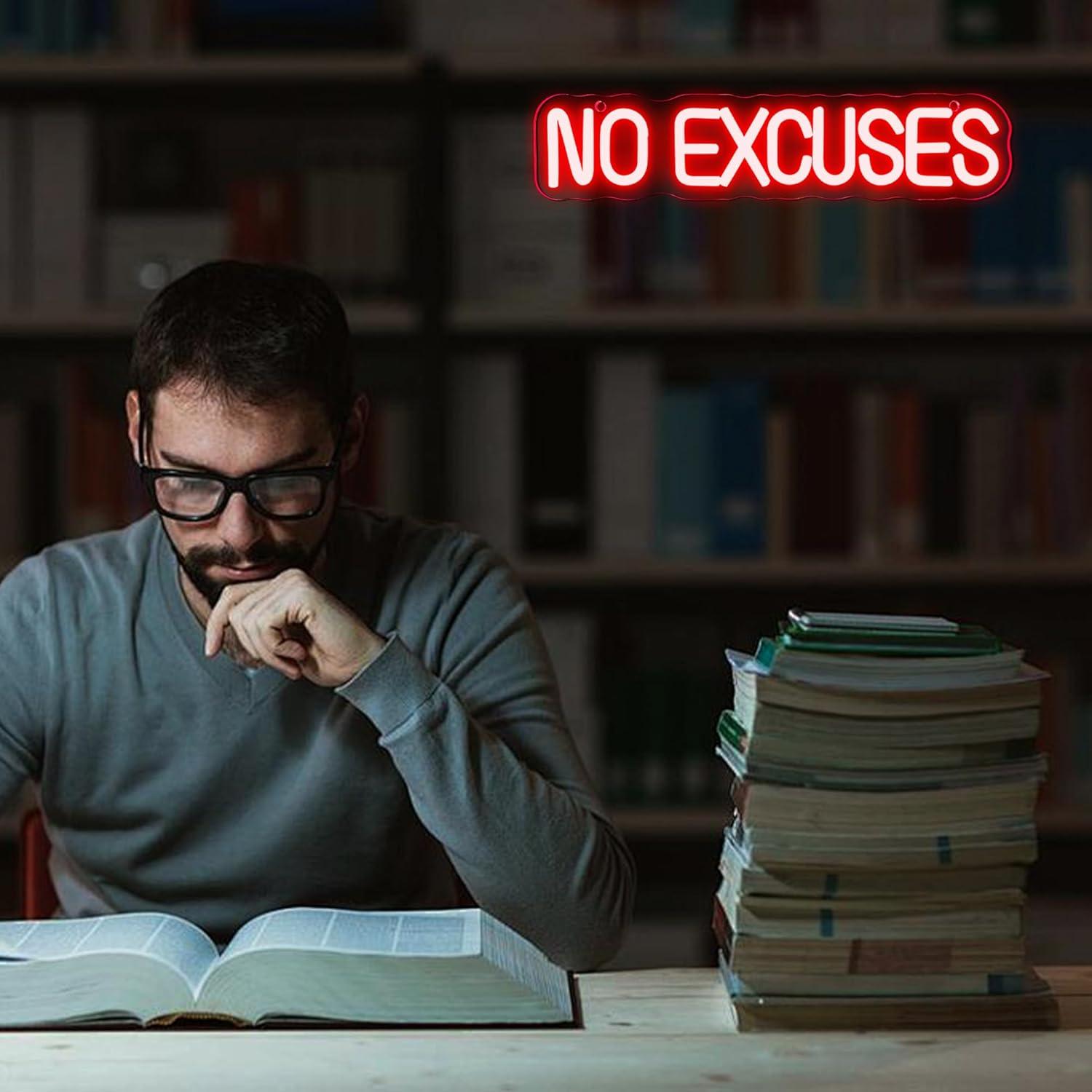 Enseigne néon « Pas d'excuses  - Home Gym Neon Sign avis et prix