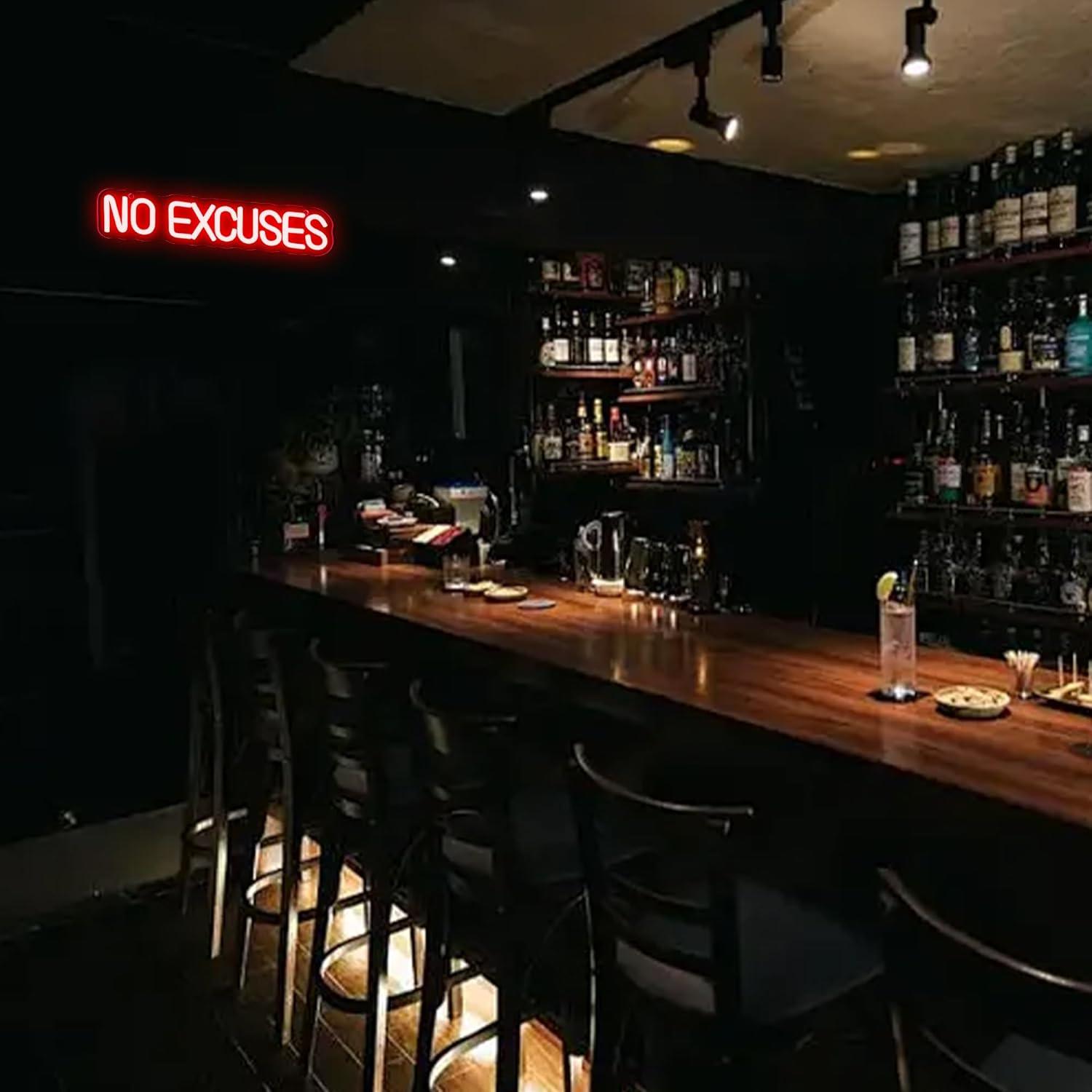 Enseigne néon « Pas d'excuses  - Home Gym Neon Sign avis et prix